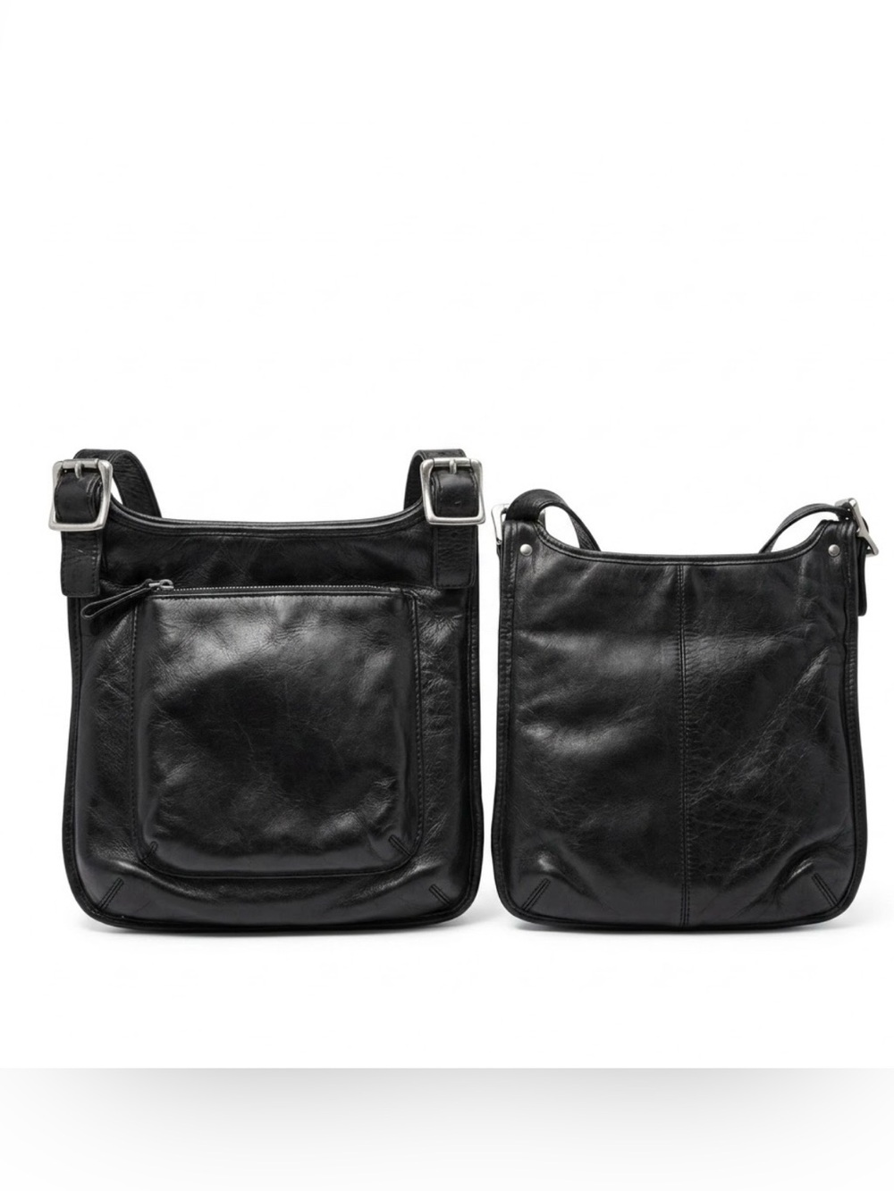 Fossil Black Leather Vintage Crossbody Bag Silver
Hardware